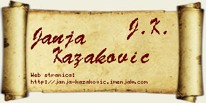 Janja Kazaković vizit kartica